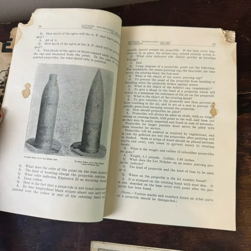 1917-1918 WWI Gunner's Instruction‎ Manual 14 Edition Gun Companies Book
